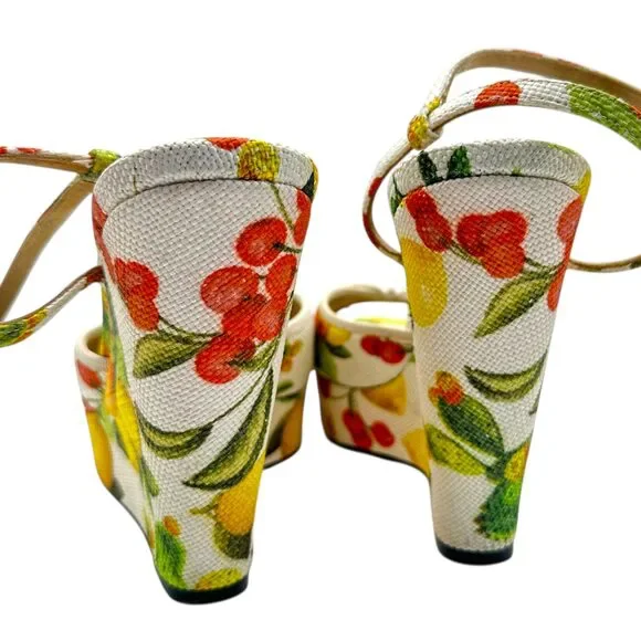D&G Dolce & Gabbana Lemon Print Wedge Heels